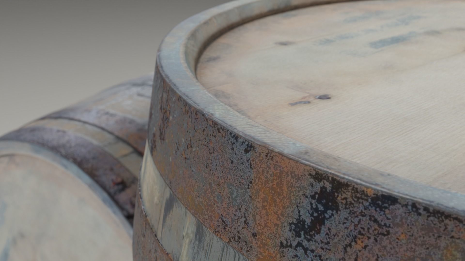 Wooden Whisky Barrel Low-poly 3D model_5