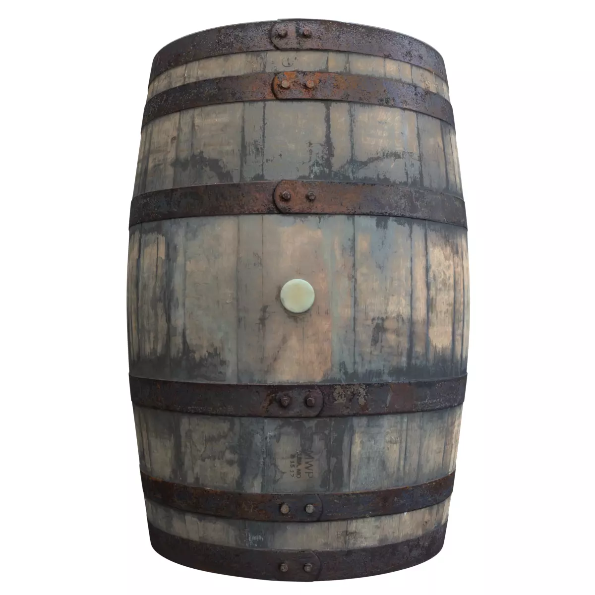 Wooden Whisky Barrel Low-poly 3D model_0