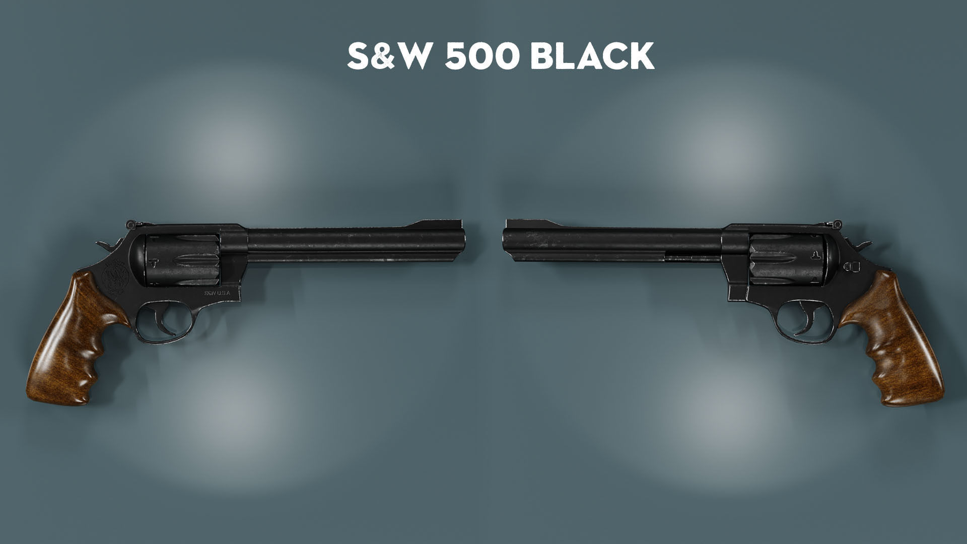 Revolver guns 3D model_2