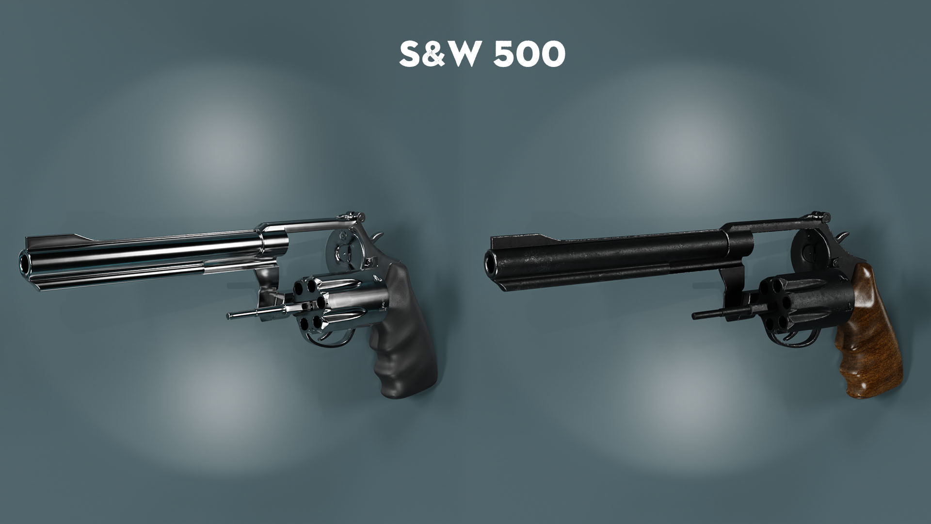 Revolver guns 3D model_3