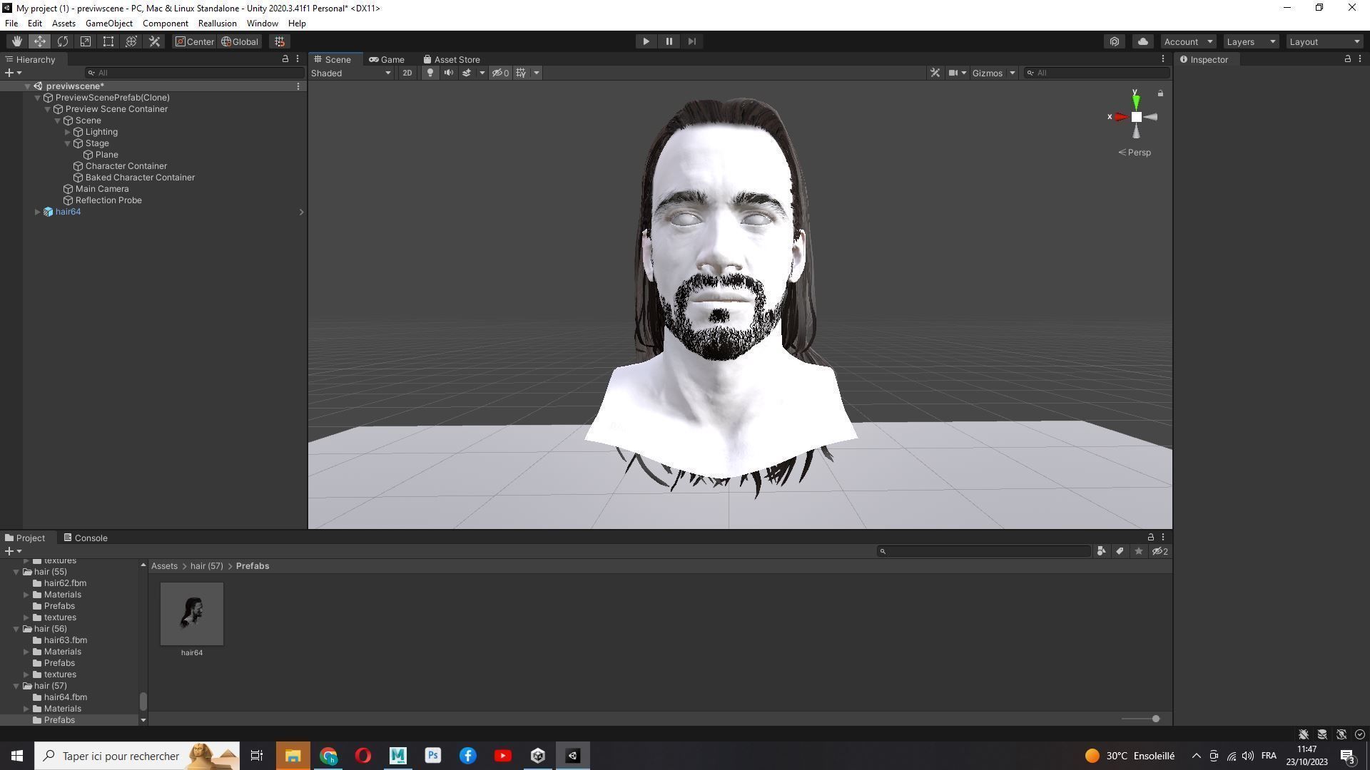 Realistic Wavy Long Man Hair card Low-poly 3D model_25