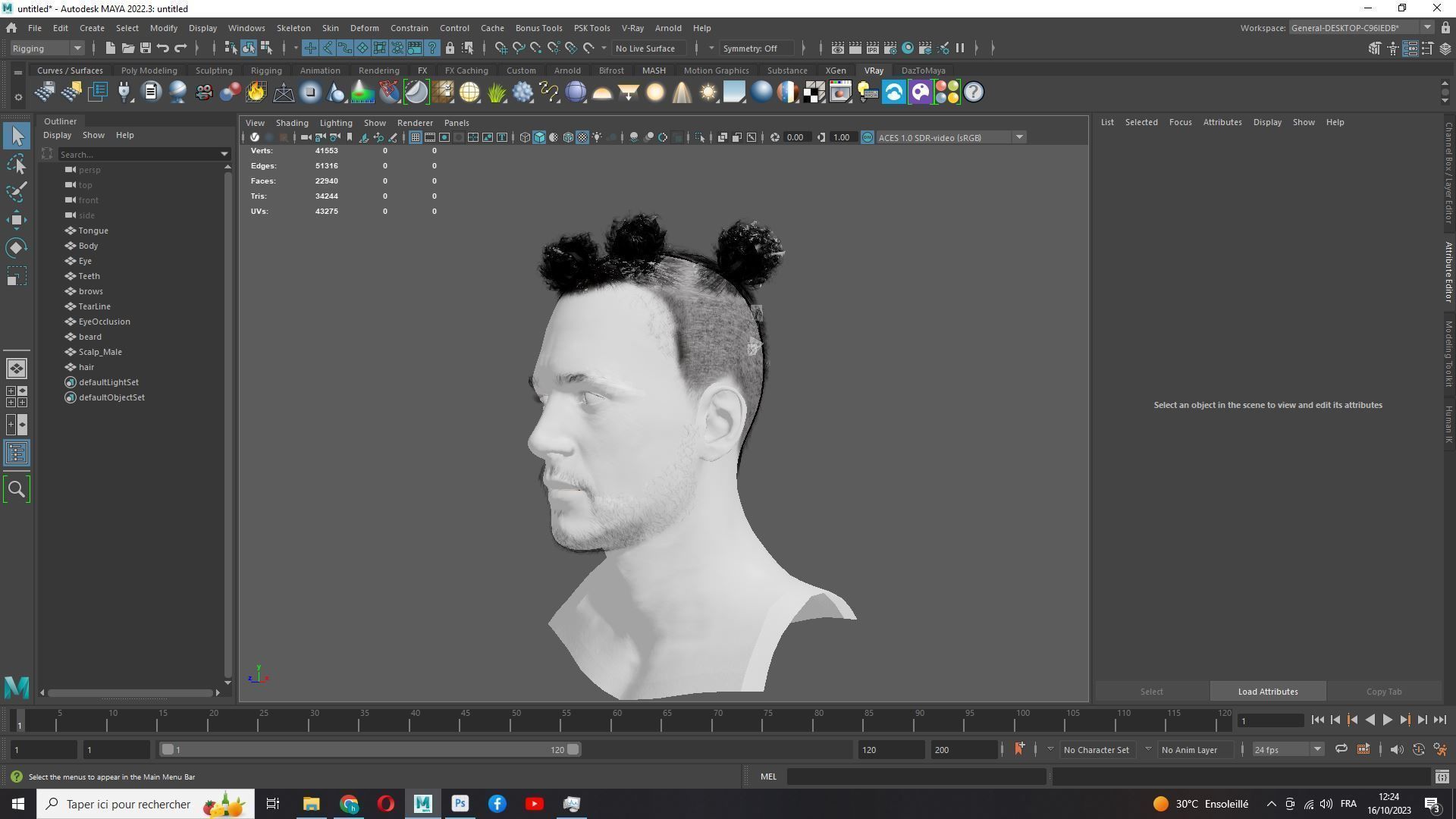 Realistic Afro Man Hair card styled Low-poly 3D model_18