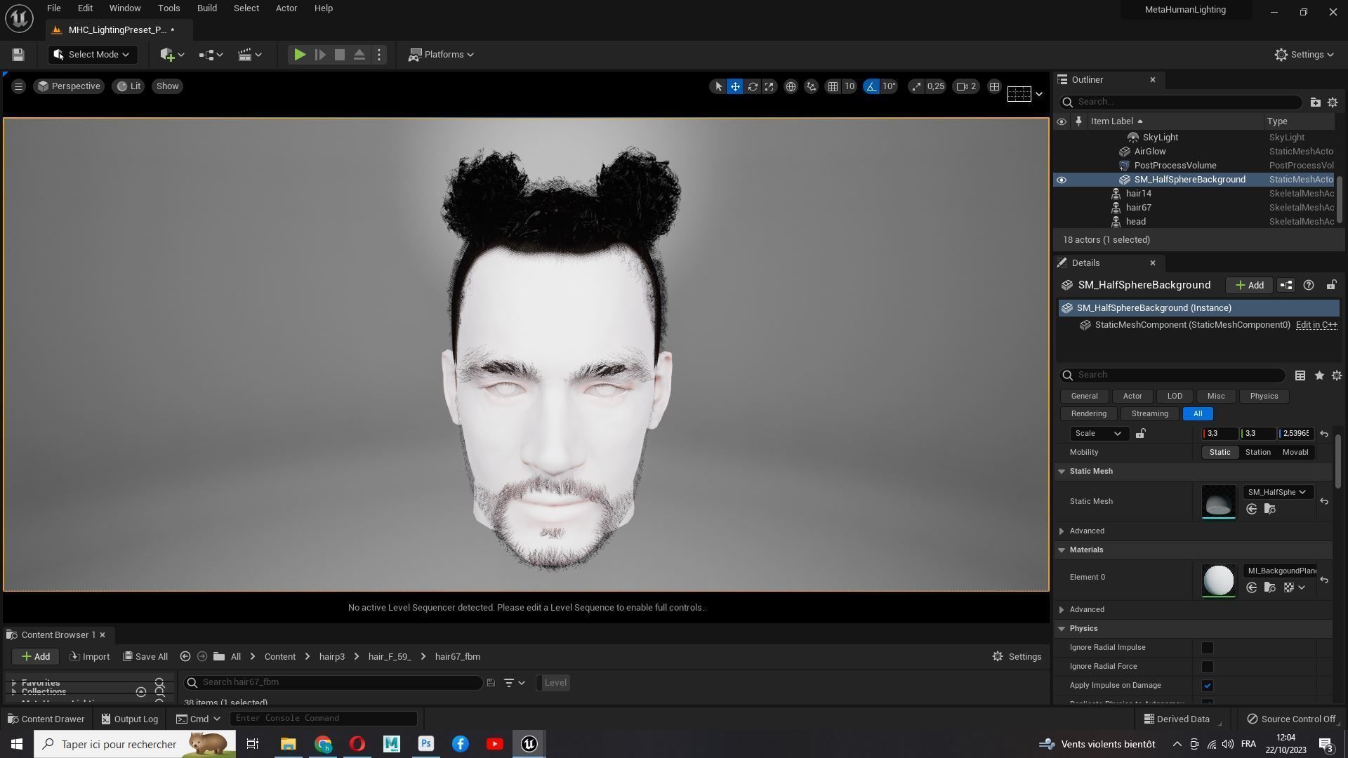 Realistic Afro Man Hair card styled Low-poly 3D model_22