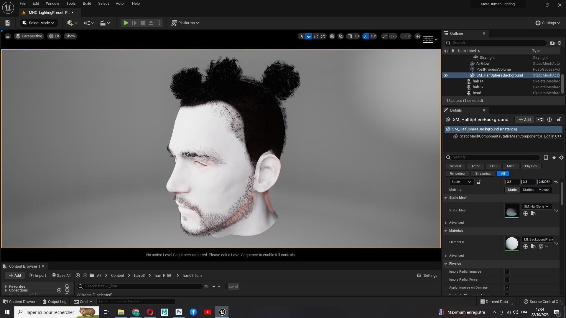 Realistic Afro Man Hair card styled Low-poly 3D model_23