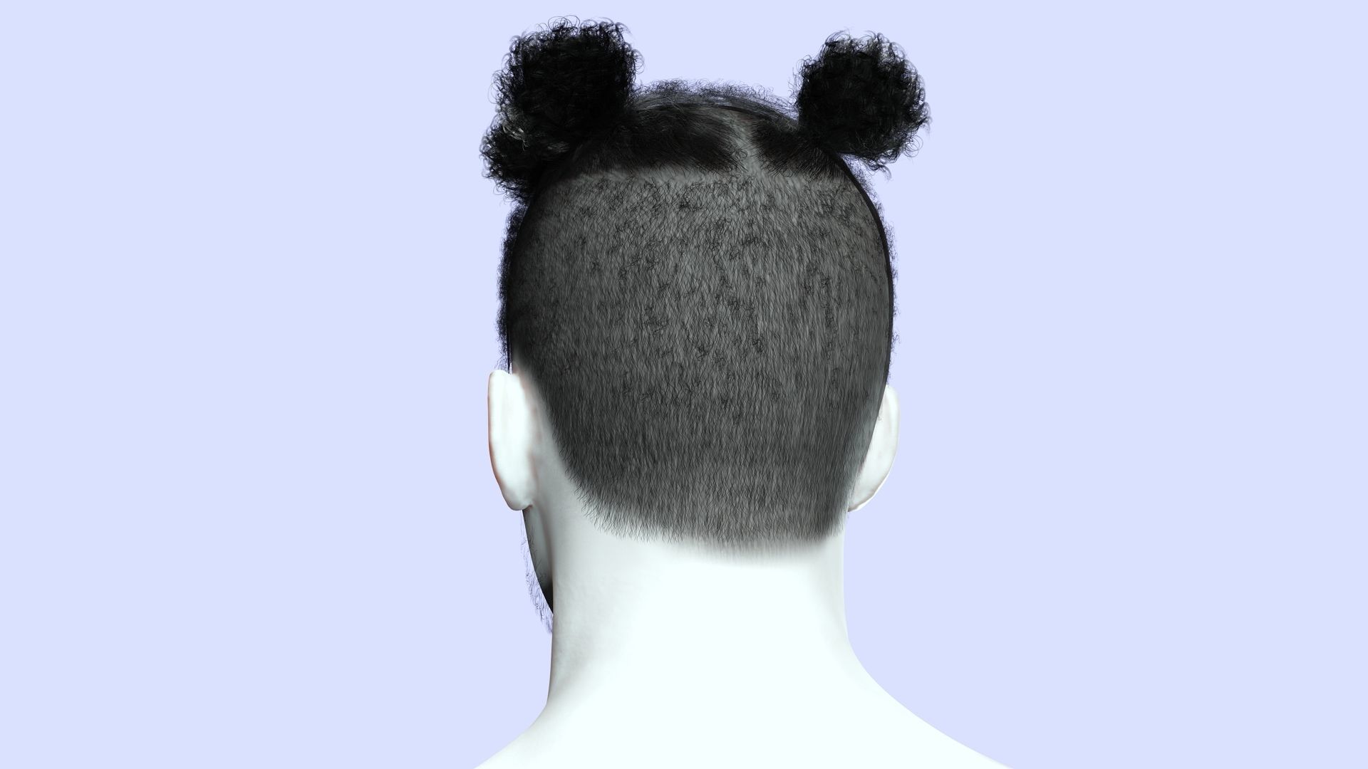 Realistic Afro Man Hair card styled Low-poly 3D model_10