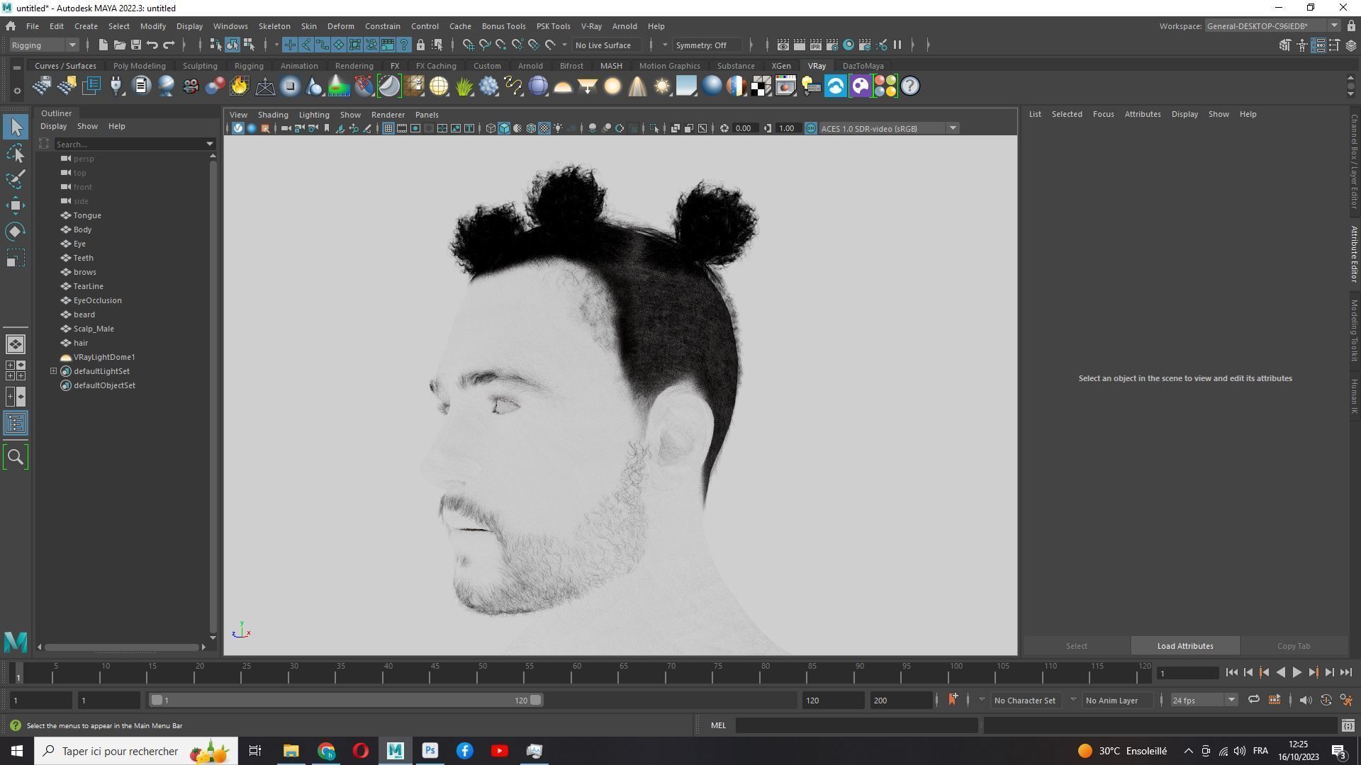 Realistic Afro Man Hair card styled Low-poly 3D model_19