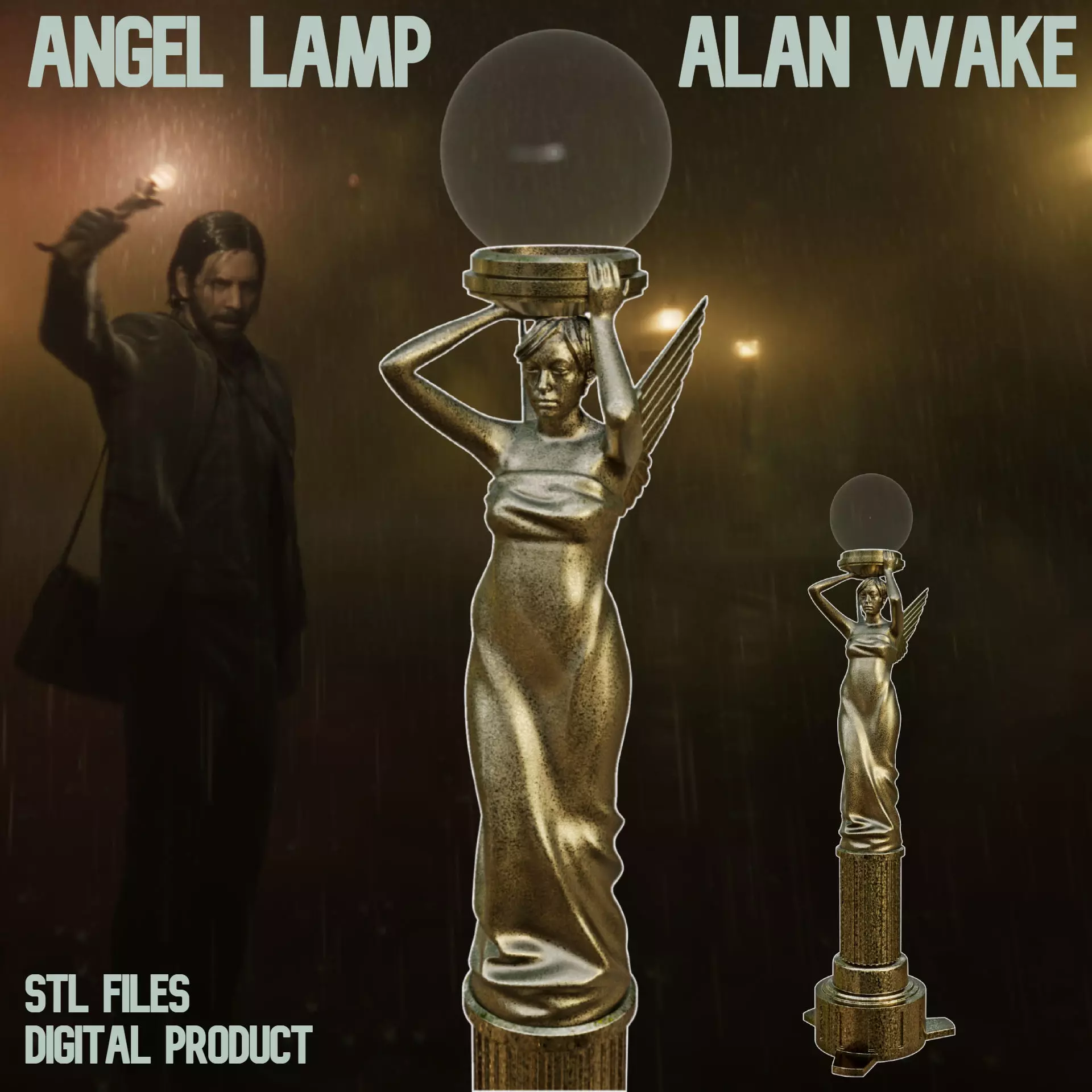 Angel Lamp Alan Wake 2 3D print model_0