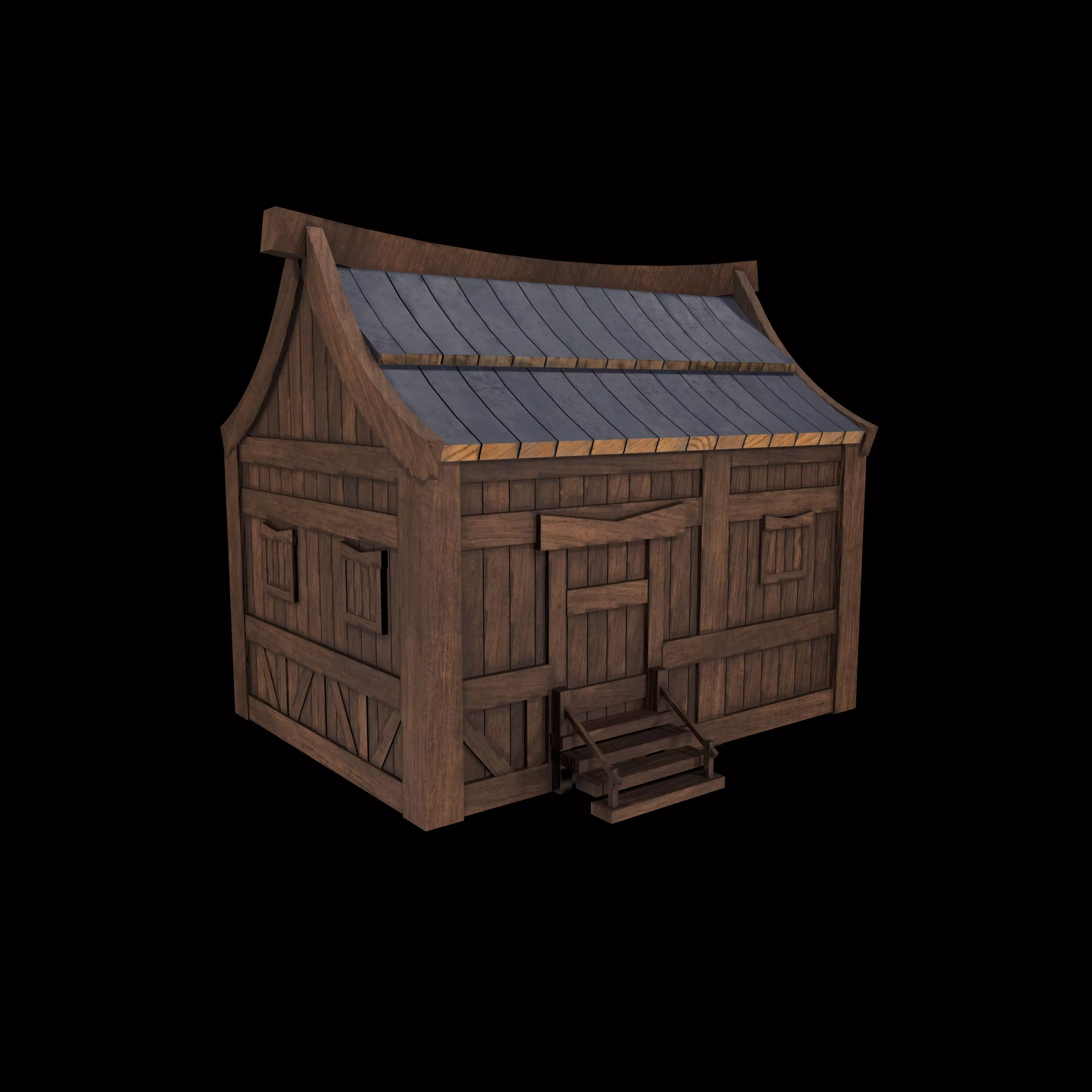 Village Building Low-poly 3D model