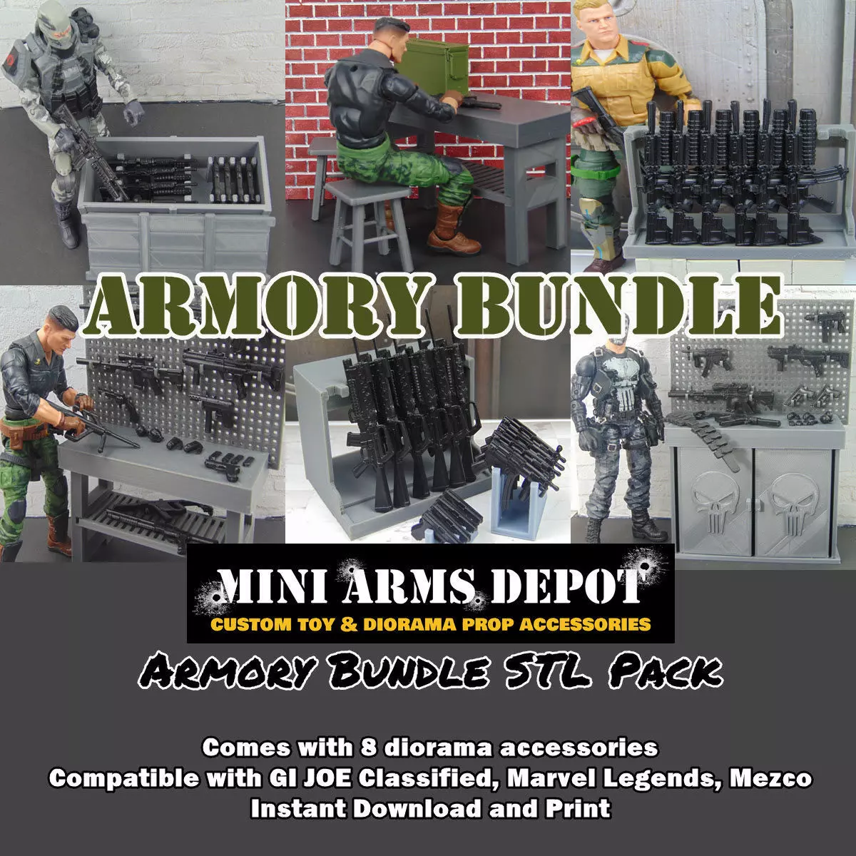 GI JOE Classified 3D Print Diorama Prop Armory Bundle Pack Set 3D print model_0