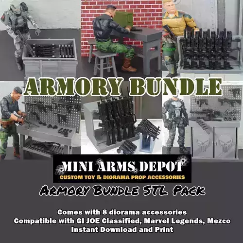 GI JOE Classified 3D Print Diorama Prop Armory Bundle Pack Set