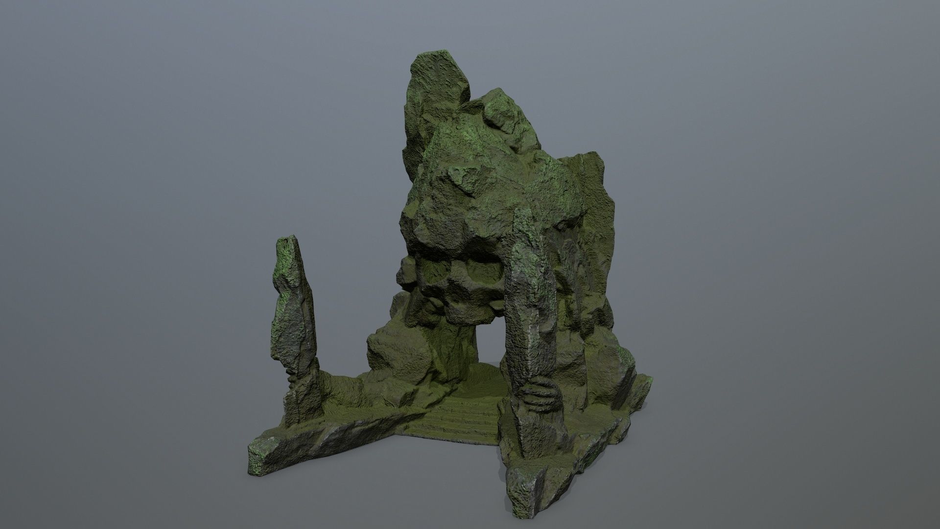 skull gate Low-poly 3D model_2