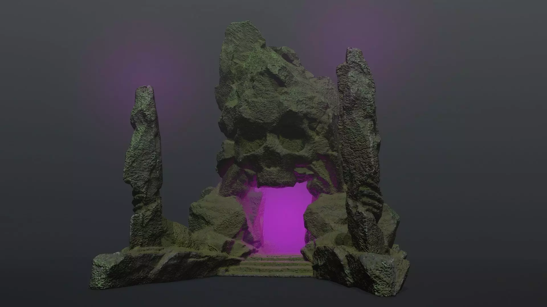 skull gate Low-poly 3D model_0