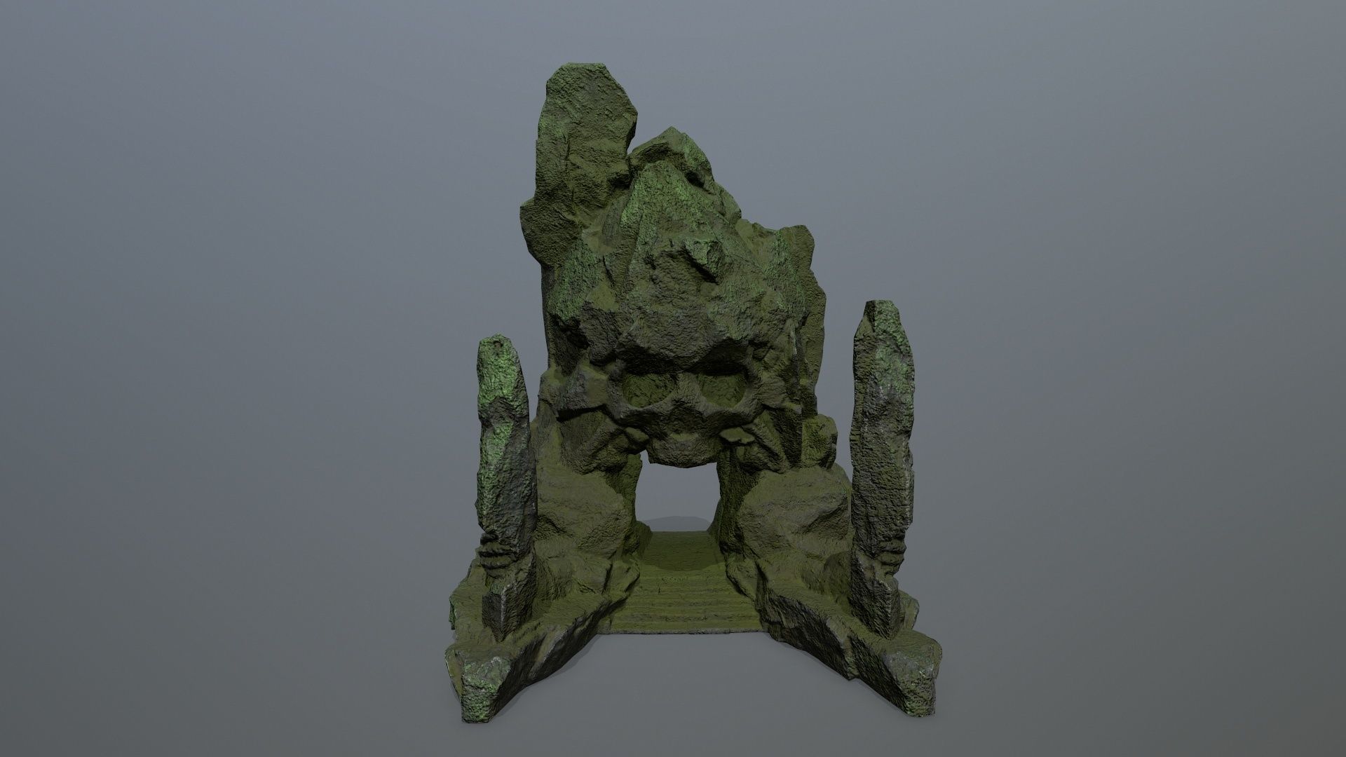 skull gate Low-poly 3D model_1