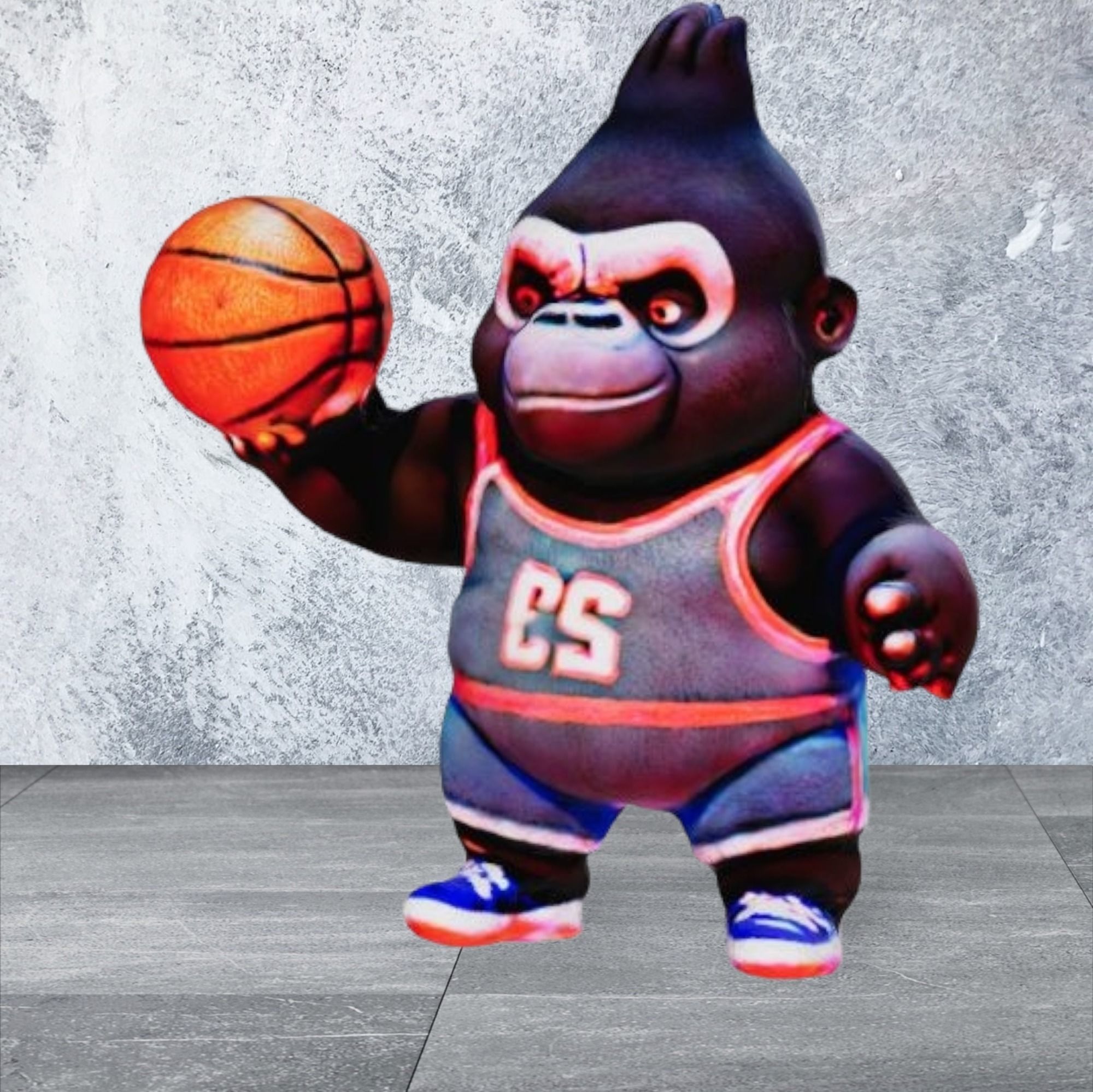 basketball monkey 3D print model_4