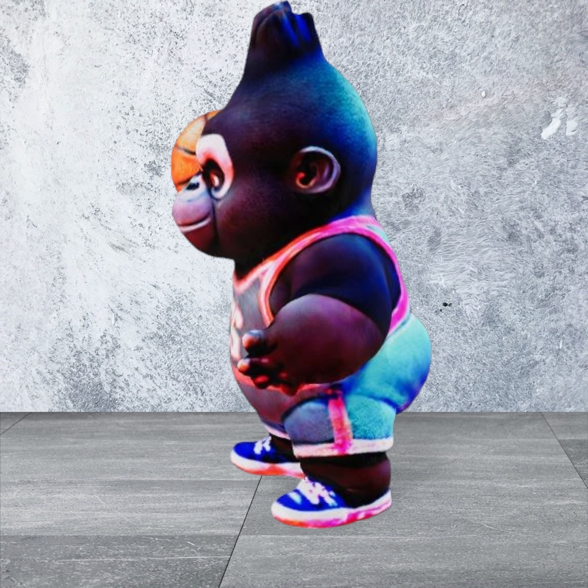 basketball monkey 3D print model_3