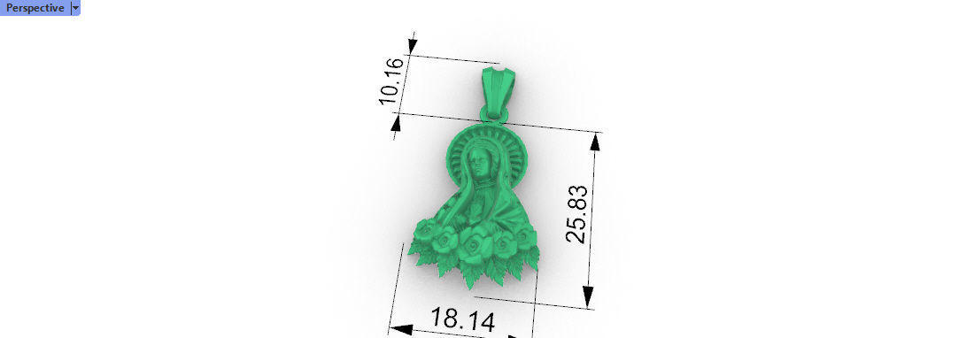 Virgin Mary Praying Necklace Pendant Lady of Guadalupe Charm 3D print model_27