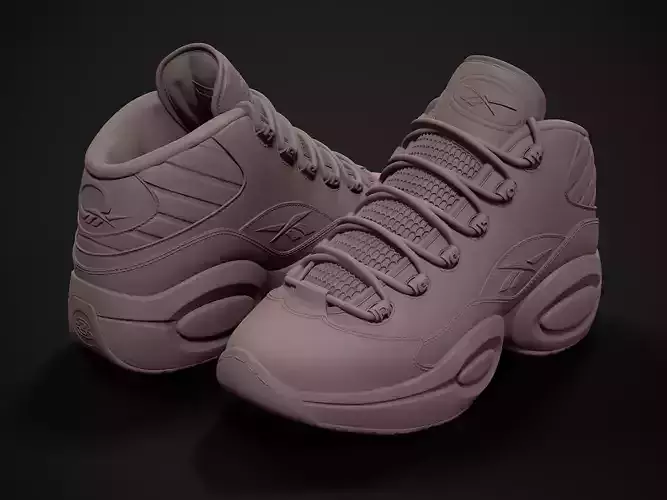Reebok Question-retro sneaker-3d printable 3D print model Reebok Question-retro sneaker-3d printable 3D print model