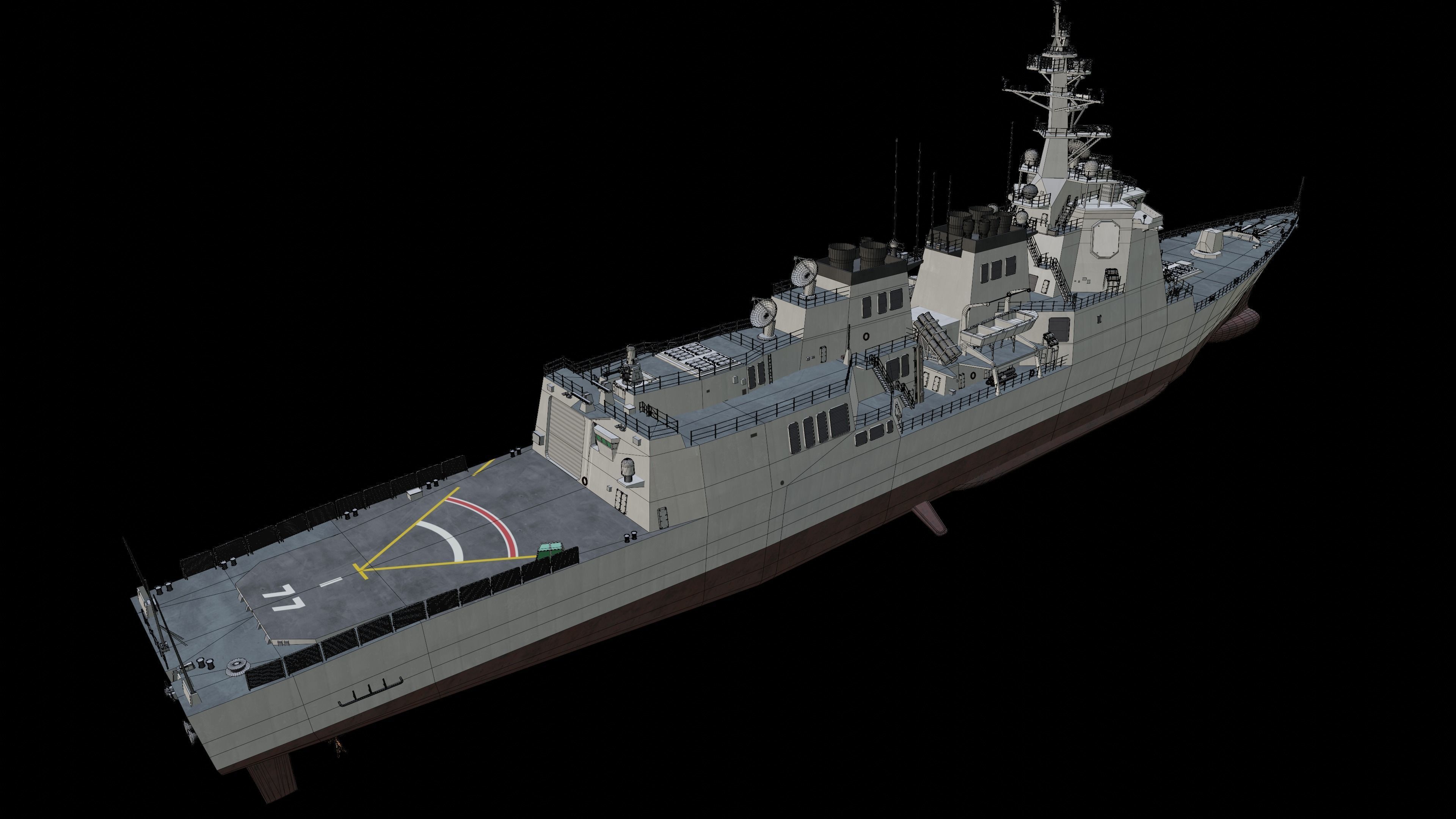 JMSDF Atago class guild missile destroyer 3D model_19