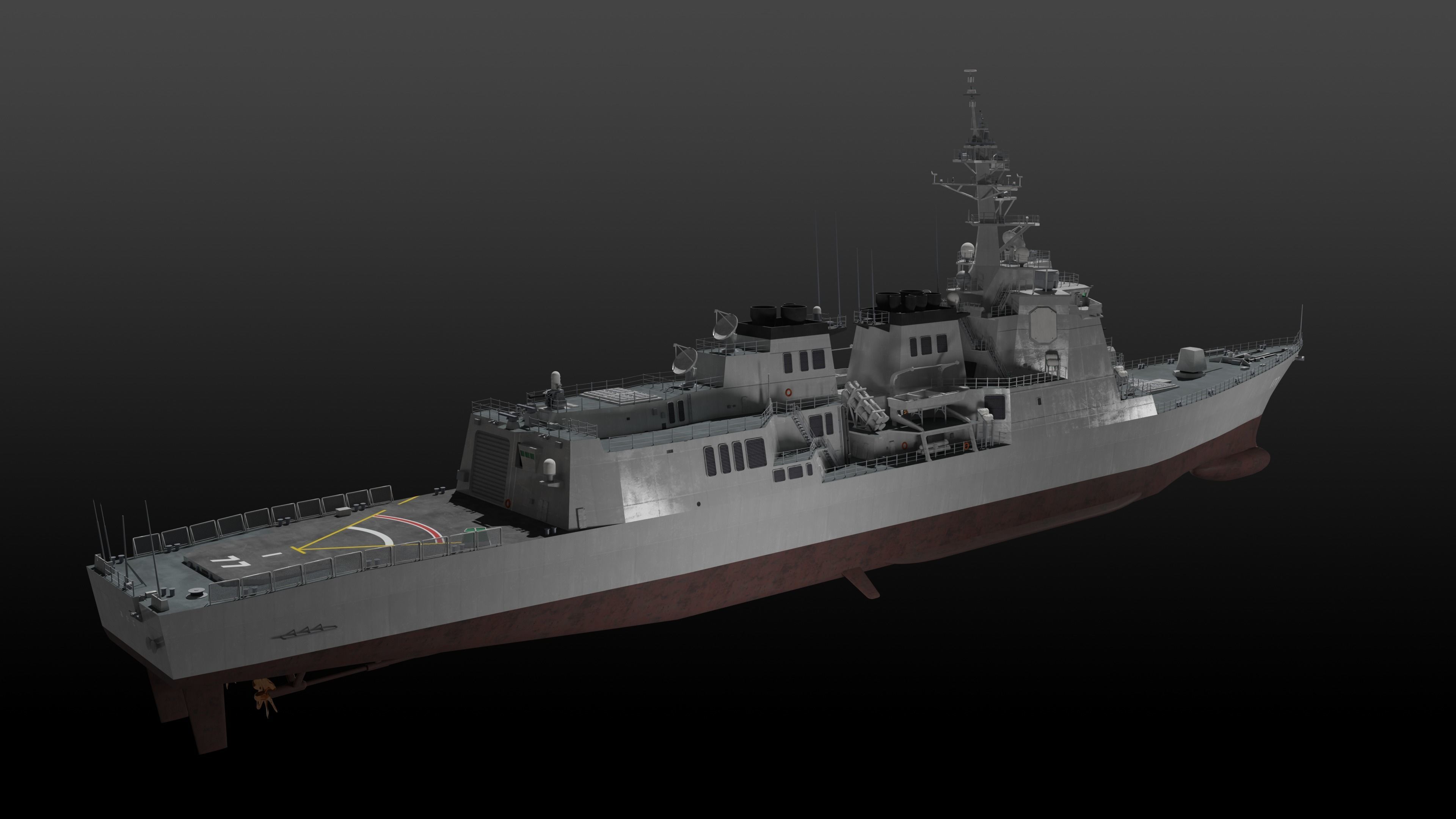 JMSDF Atago class guild missile destroyer 3D model_10