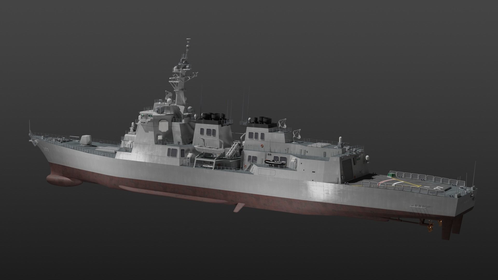 JMSDF Atago class guild missile destroyer 3D model_16