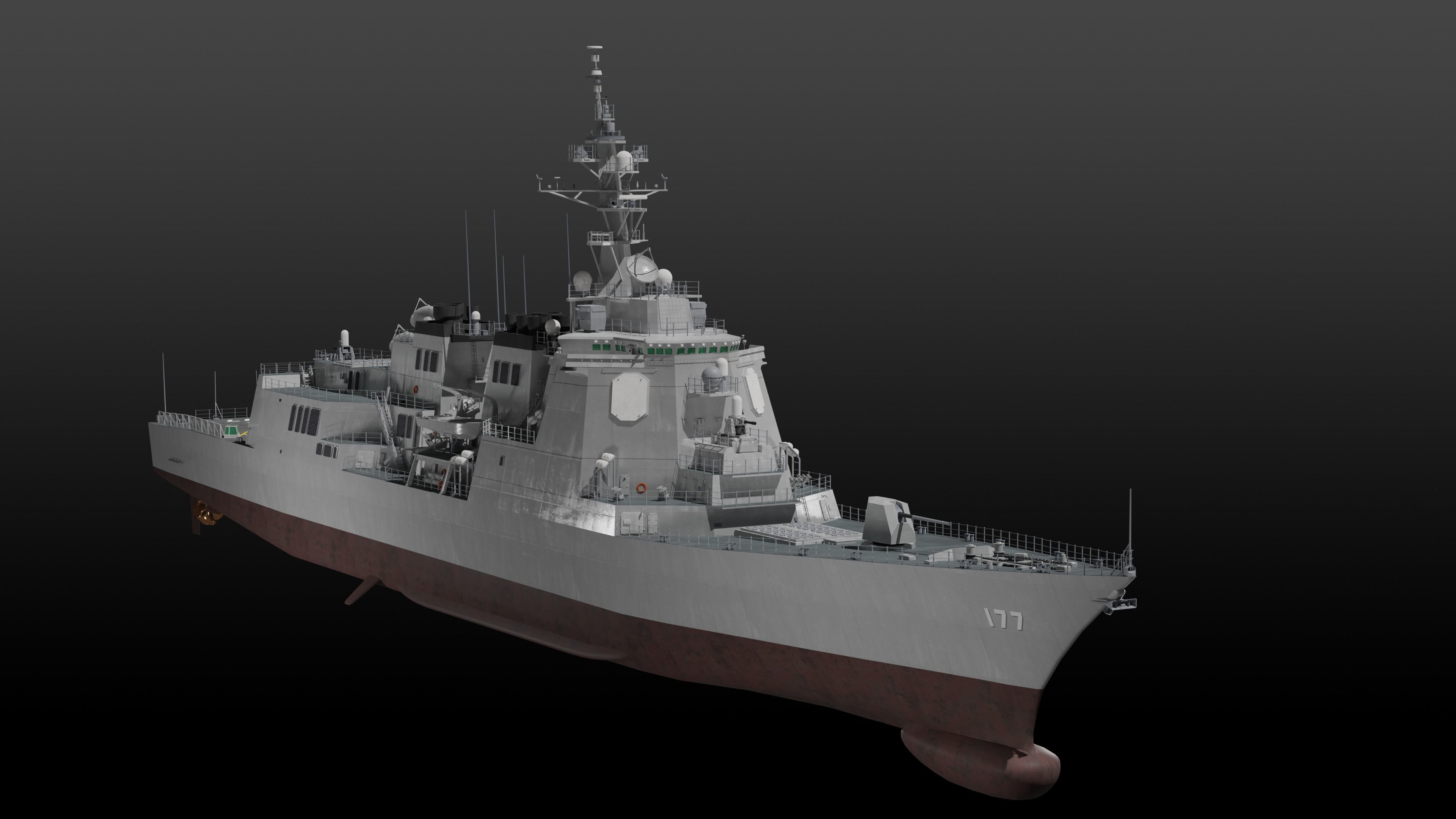 JMSDF Atago class guild missile destroyer 3D model_4