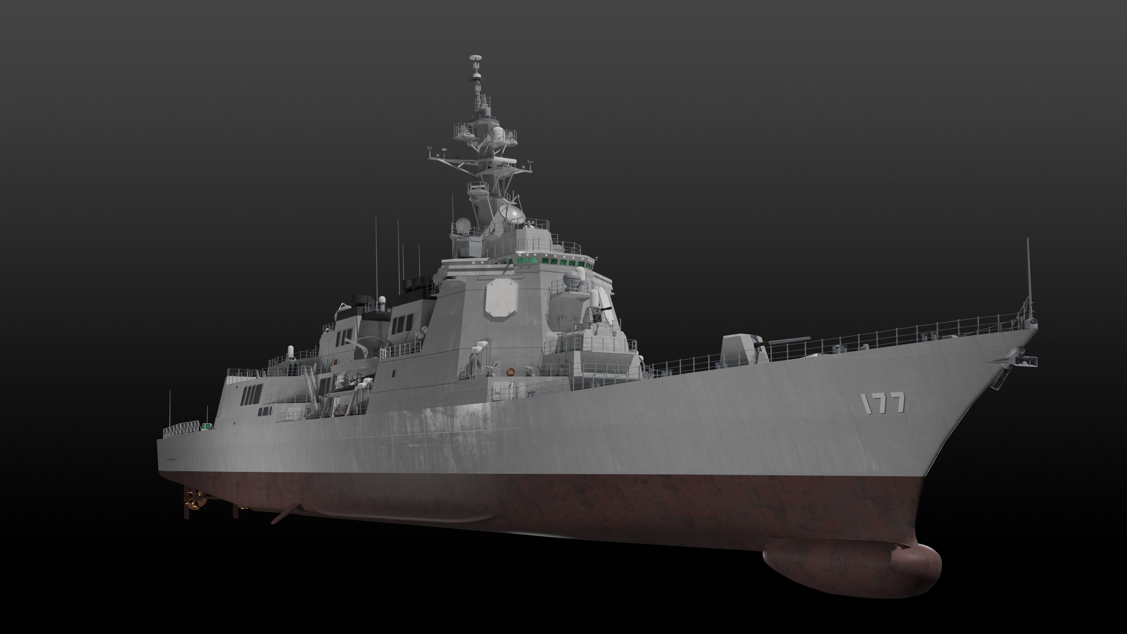 JMSDF Atago class guild missile destroyer 3D model_5