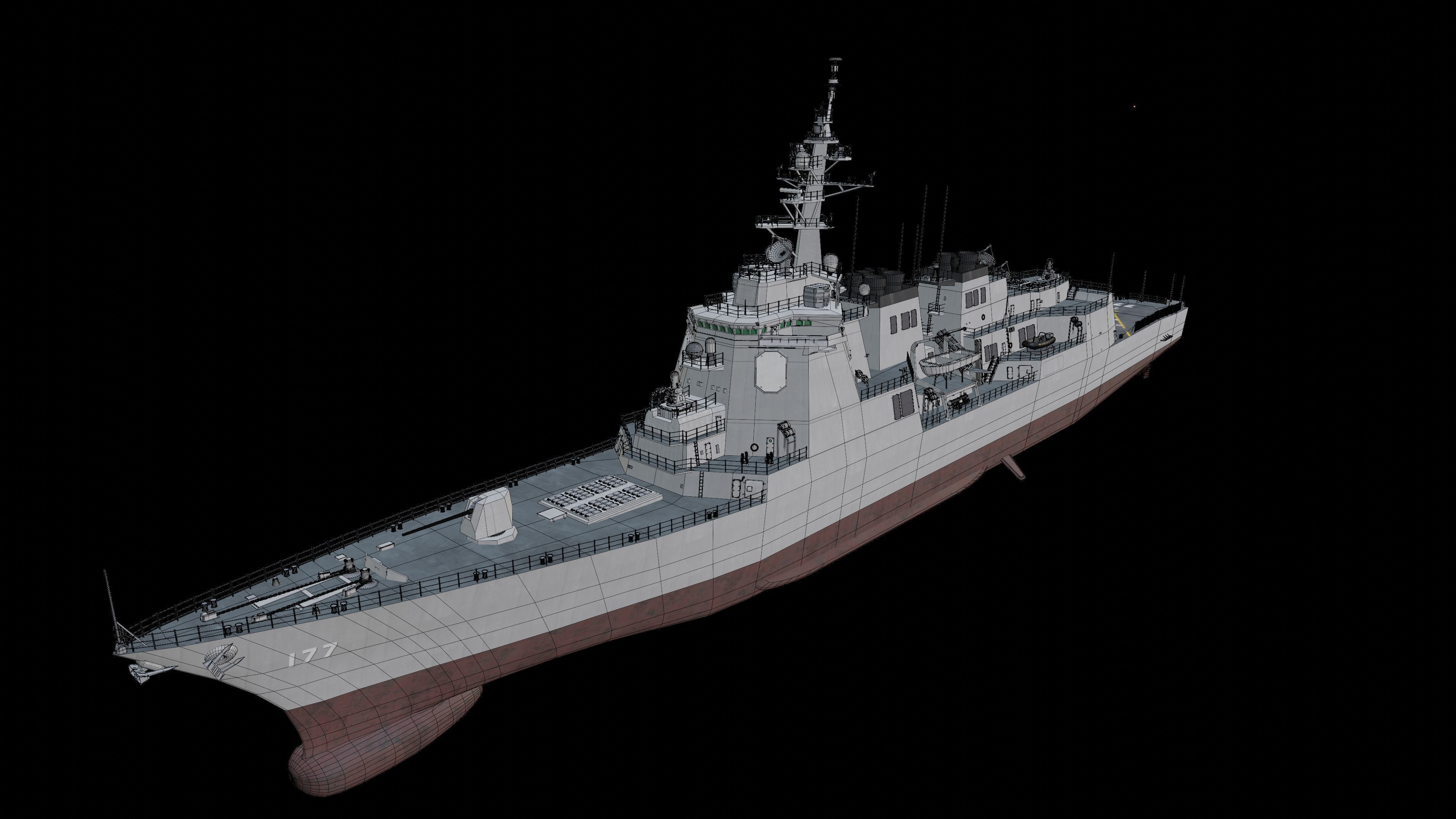 JMSDF Atago class guild missile destroyer 3D model_18