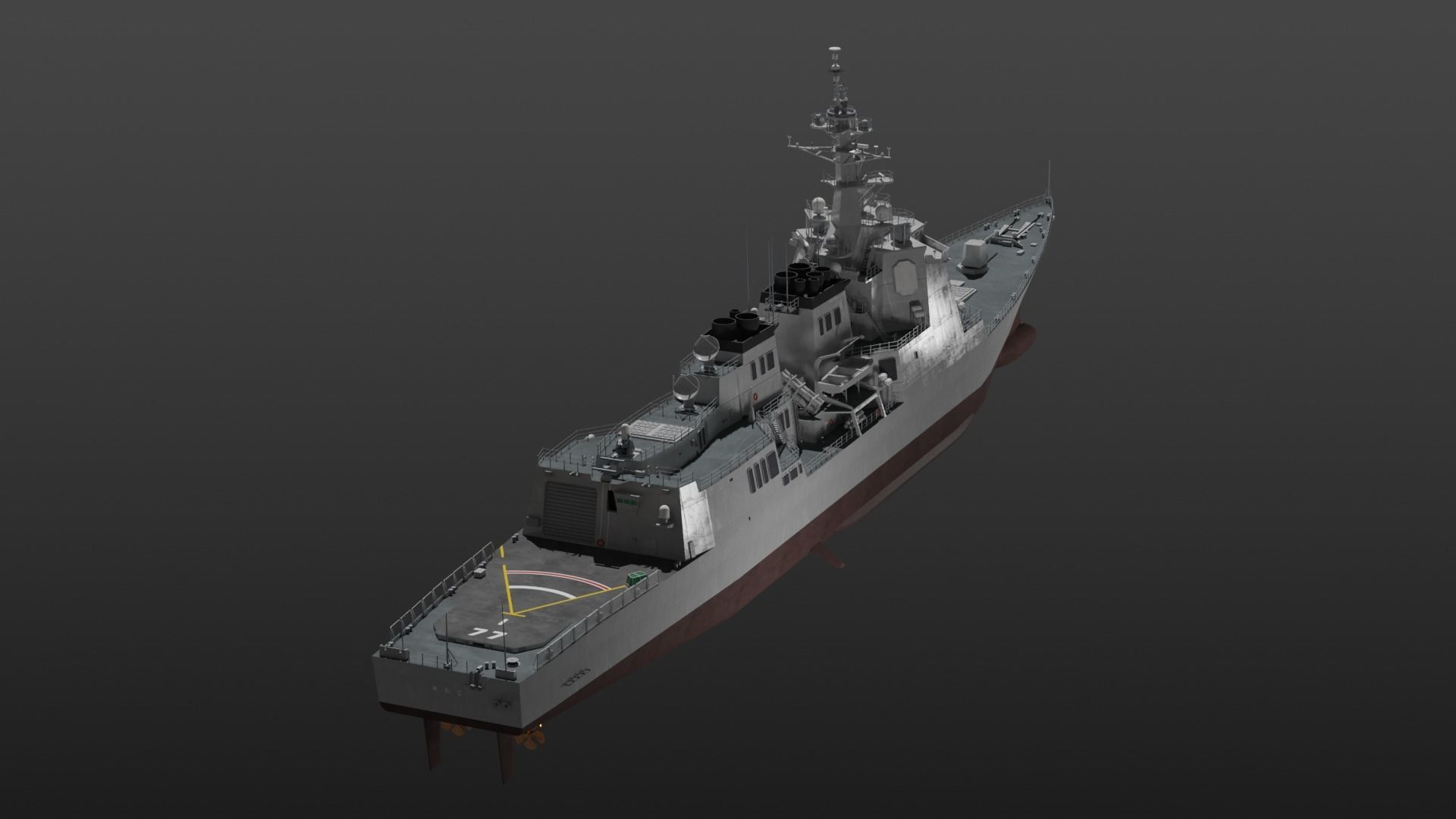JMSDF Atago class guild missile destroyer 3D model_11