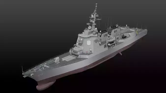 JMSDF Atago class guild missile destroyer 3D model