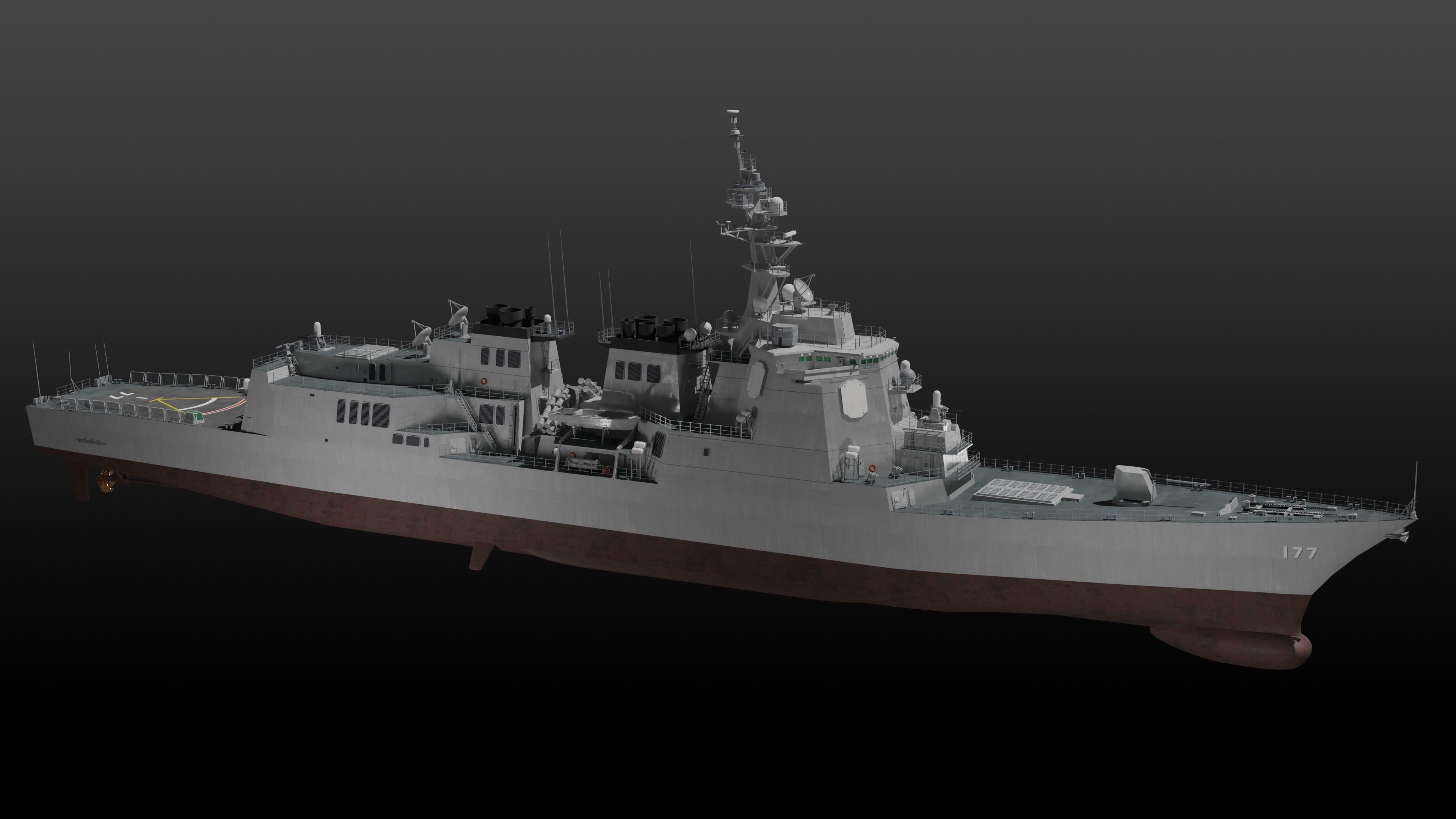 JMSDF Atago class guild missile destroyer 3D model_8