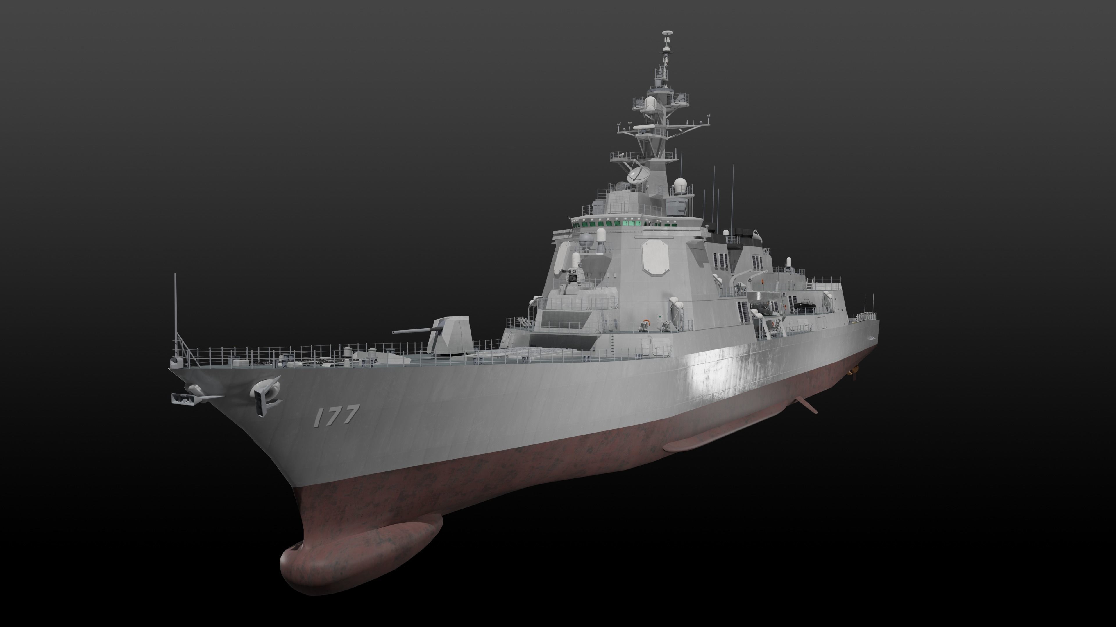 JMSDF Atago class guild missile destroyer 3D model_3