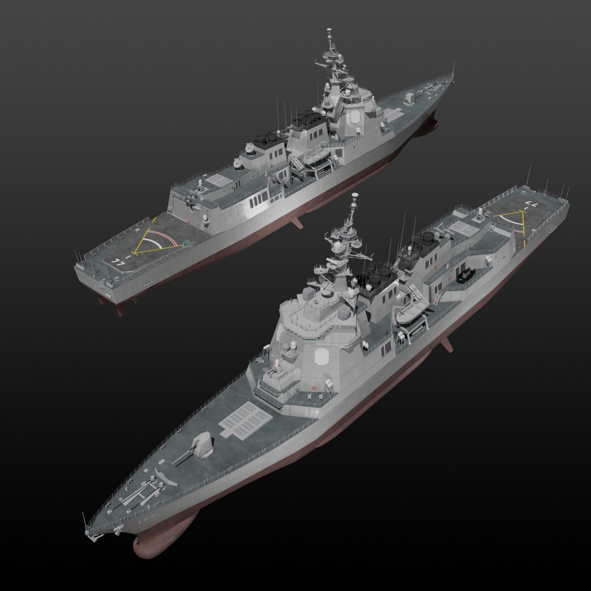 JMSDF Atago class guild missile destroyer 3D model_2
