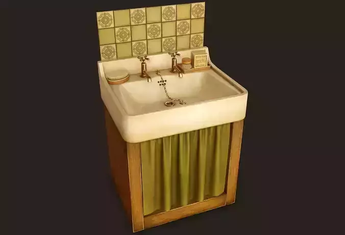 Old Kitchen Sink - PBR Game Ready
