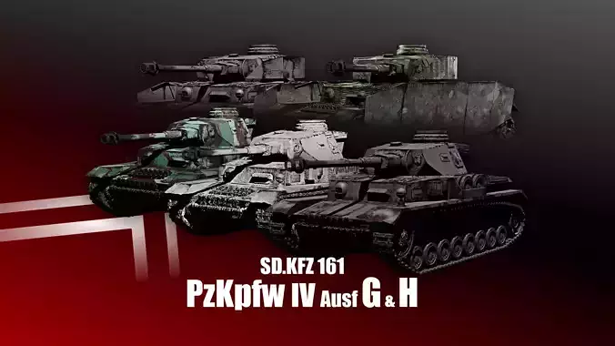 Panzer 4 - PzKpfw IV - Ausf G H - Full Package 3D Model Collection