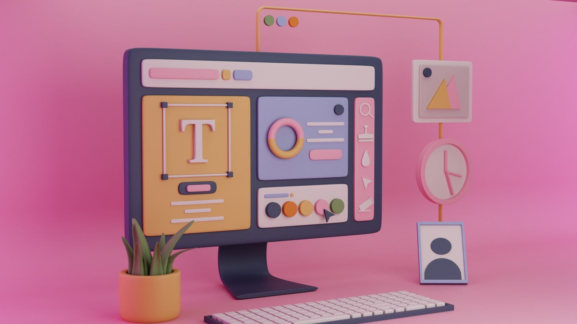 Website Illustration Free 3D model_1