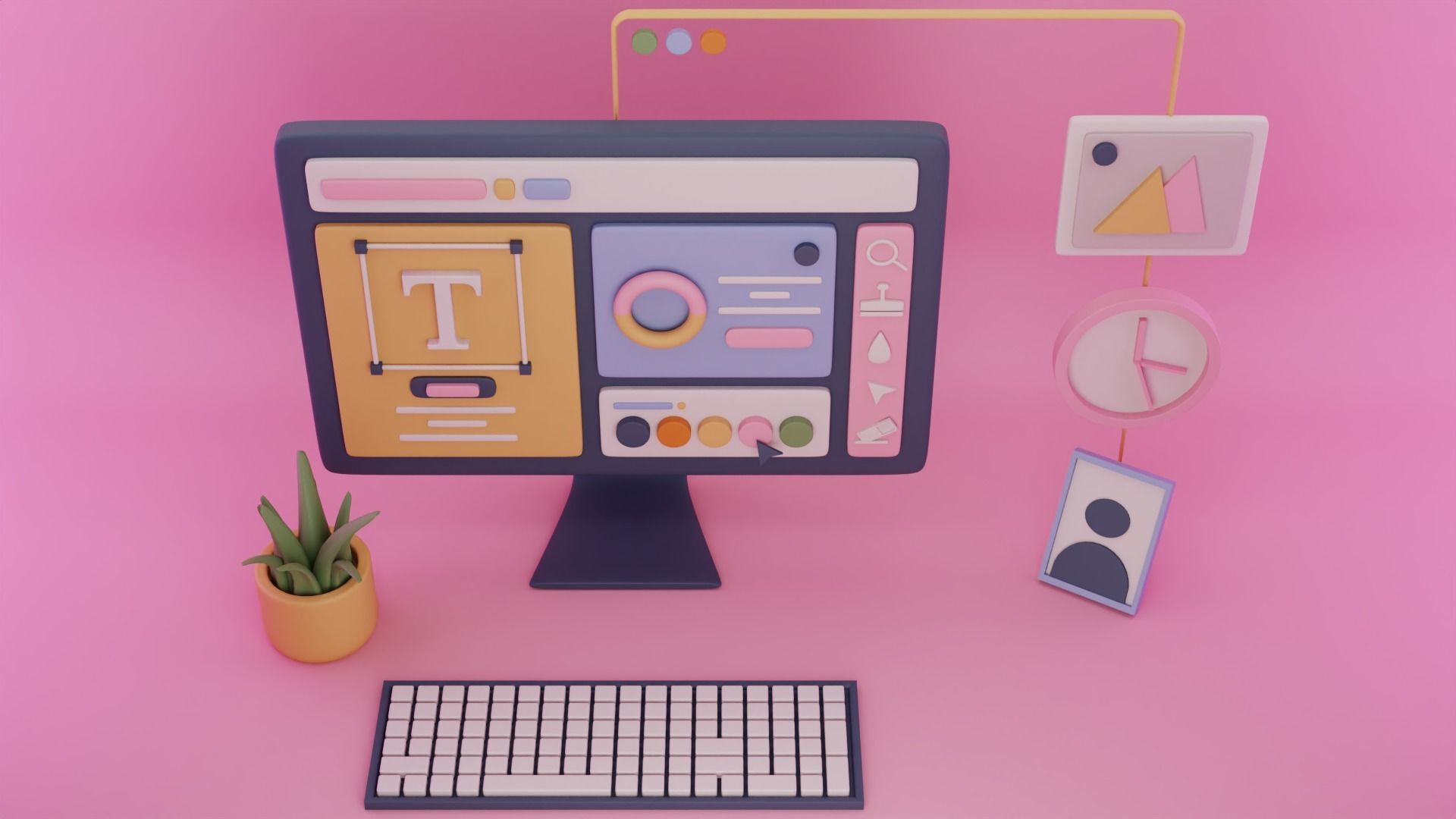 Website Illustration Free 3D model_3