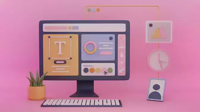 Website Illustration Free 3D model