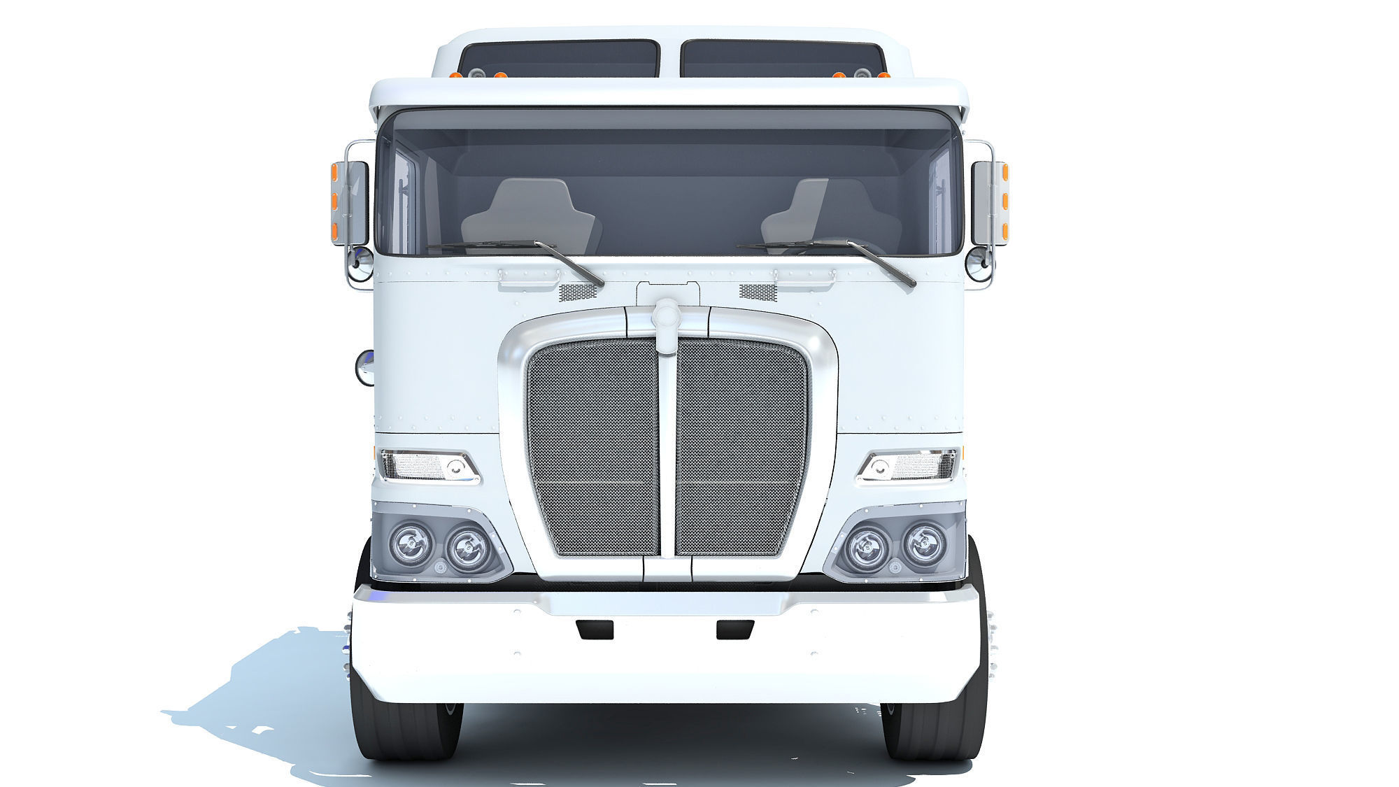 Truck with Bottom Dump Trailer 3D model_9