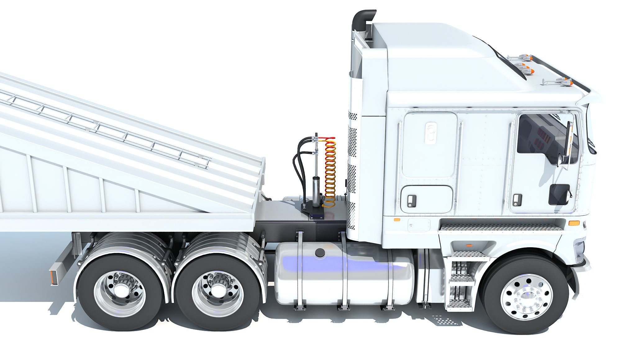 Truck with Bottom Dump Trailer 3D model_13