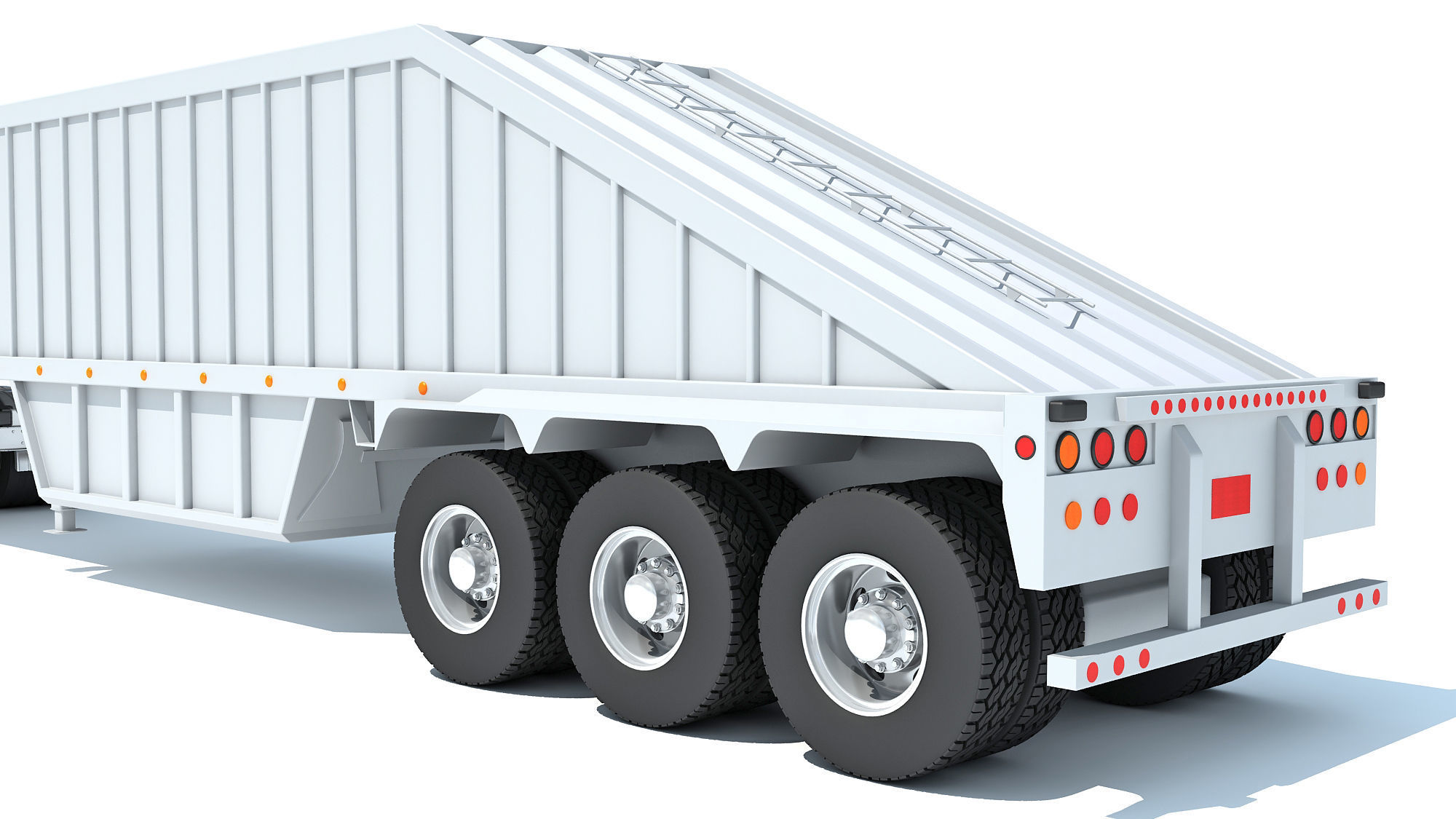 Truck with Bottom Dump Trailer 3D model_14