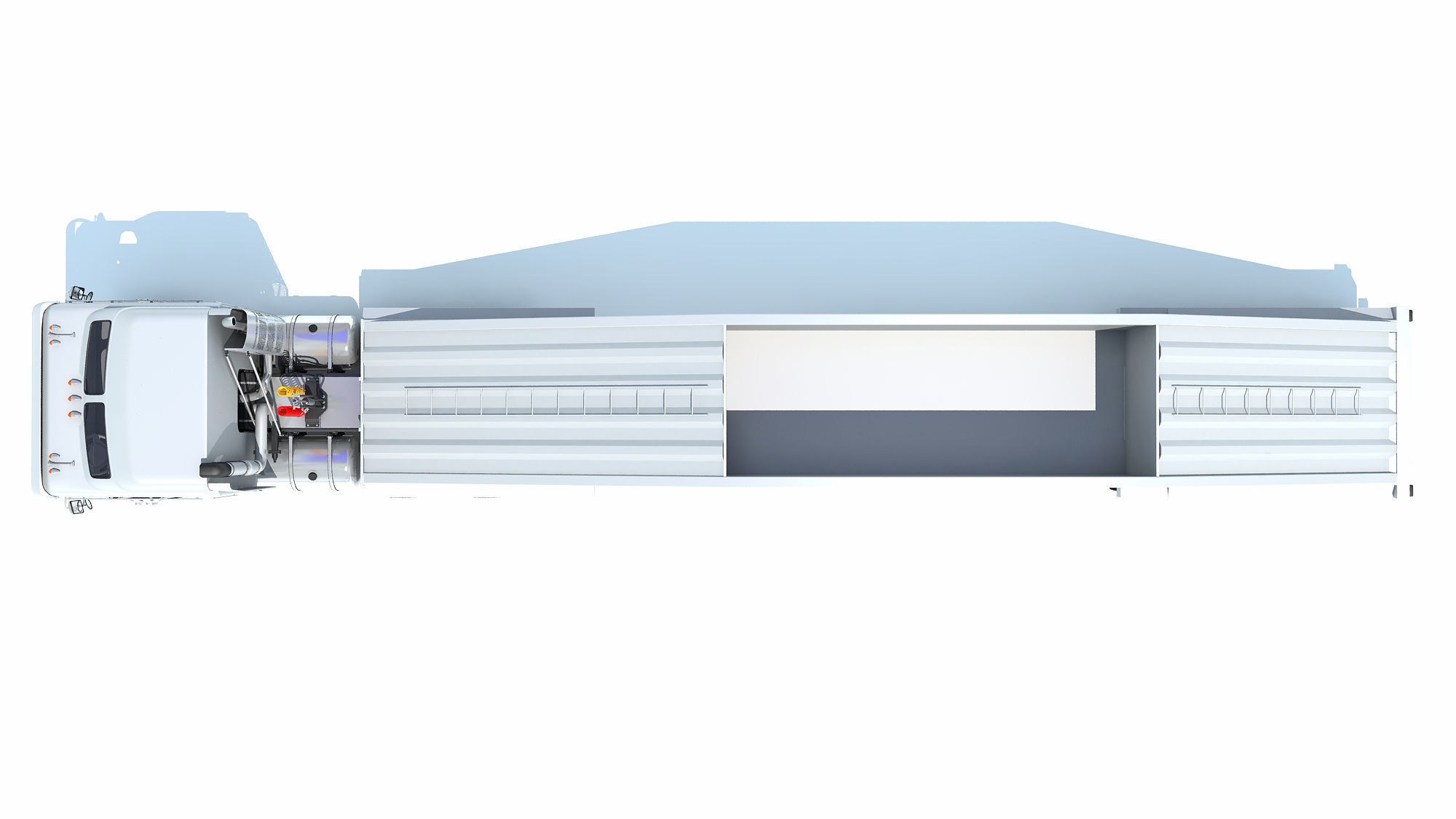 Truck with Bottom Dump Trailer 3D model_10