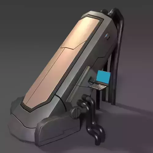 Sci-Fi Cryo Chamber Cryopod - Game Ready Low-poly 3D model
