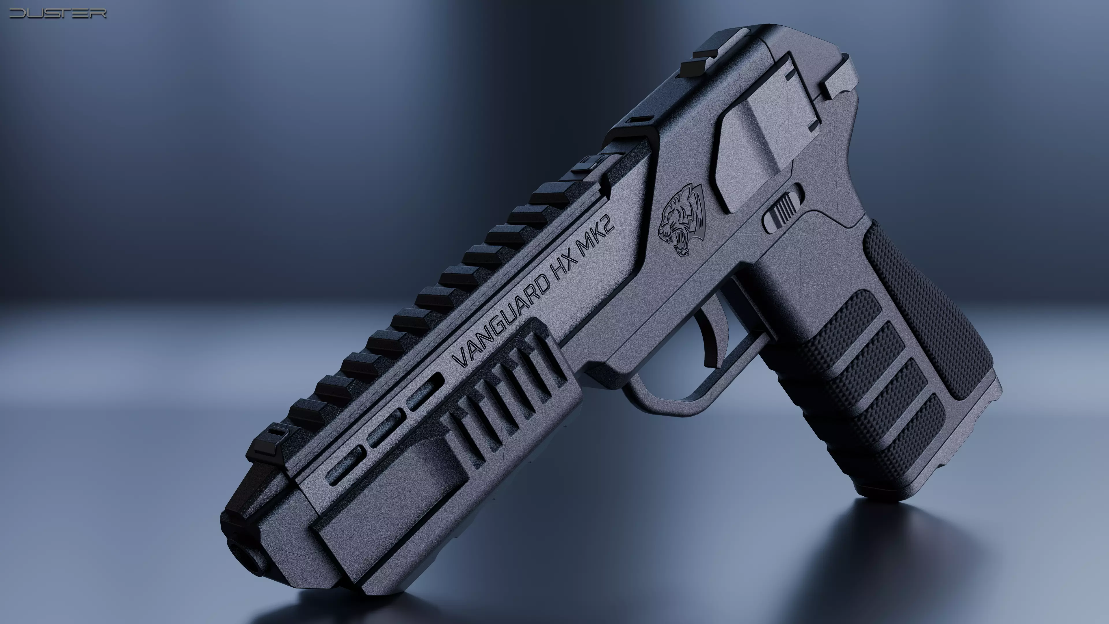 Sci-Fi Cyberpunk Pistol Low-poly 3D model
