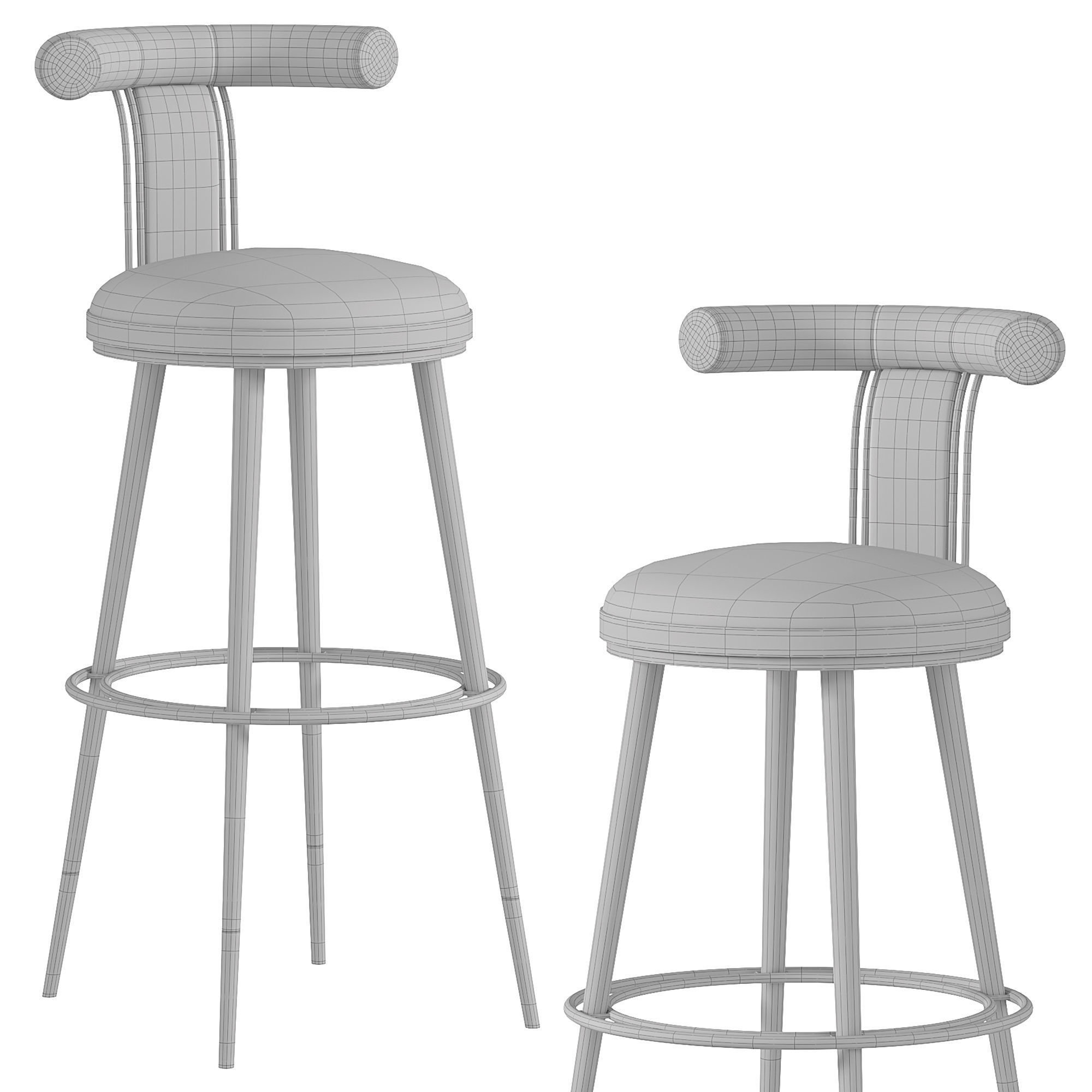 Moris Bar Chair  3D model_2