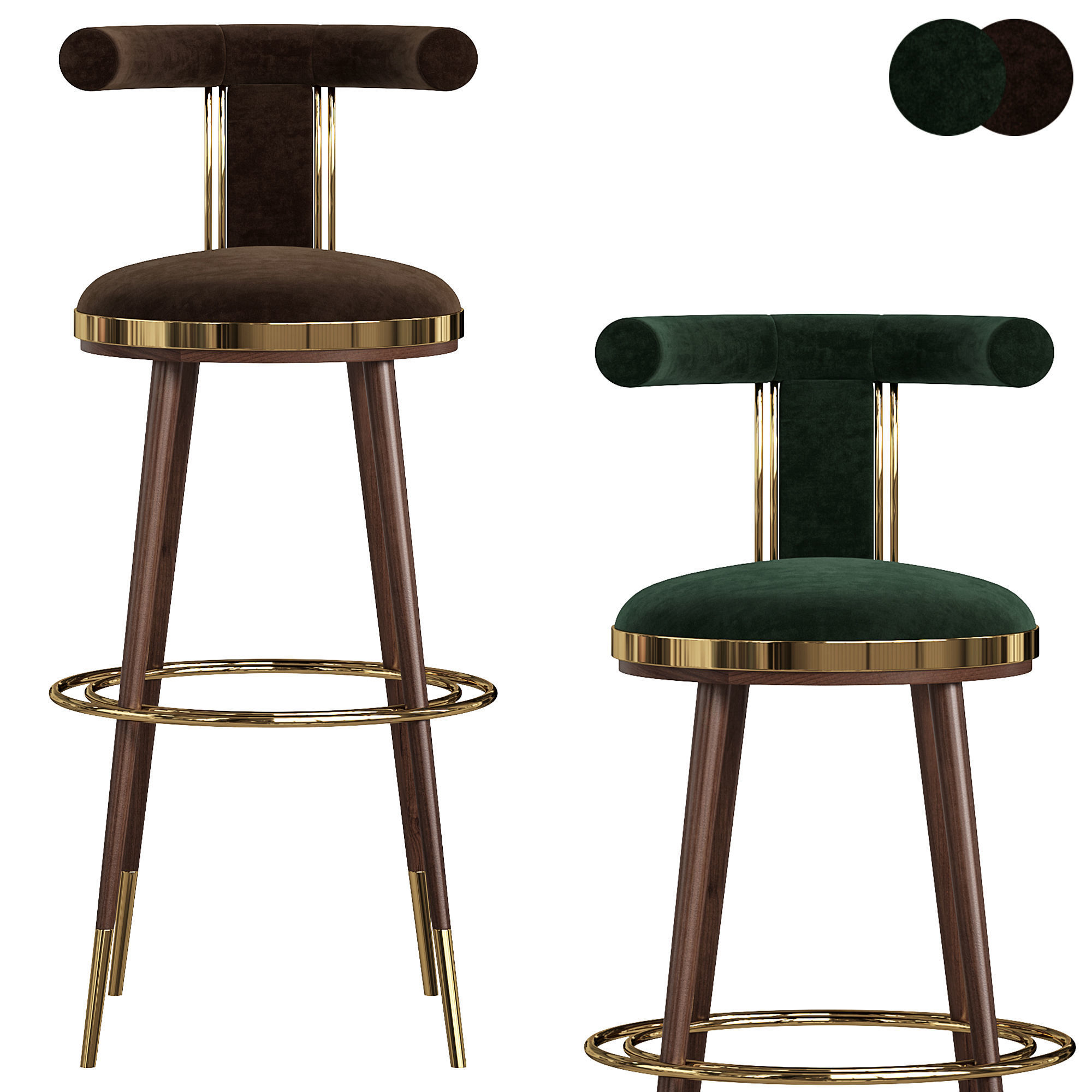 Moris Bar Chair  3D model_1