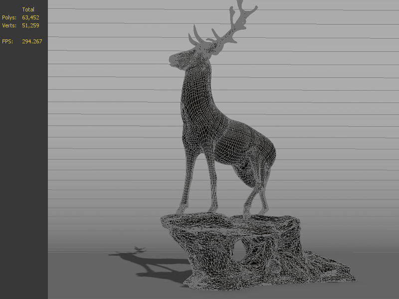 Antelope Statue antelopes bronze deer animal  3D model_4