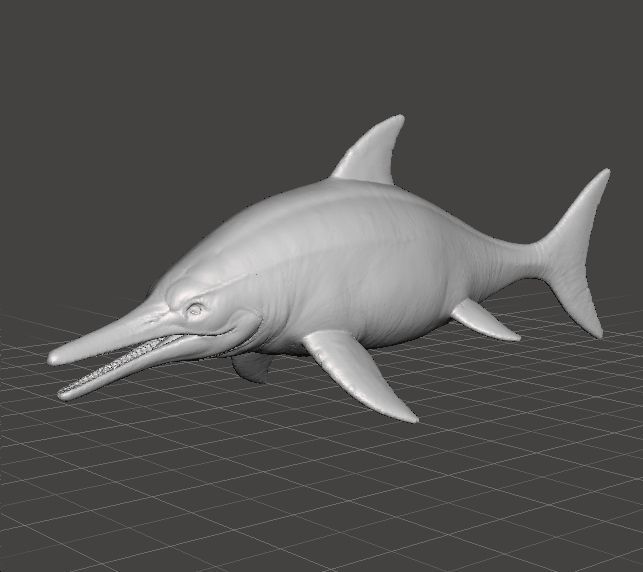 ICHTHYOSAUR REALISTIC FIGURE MINIATURE MODEL DINOSAUR WILDLIFE 3D print model_2