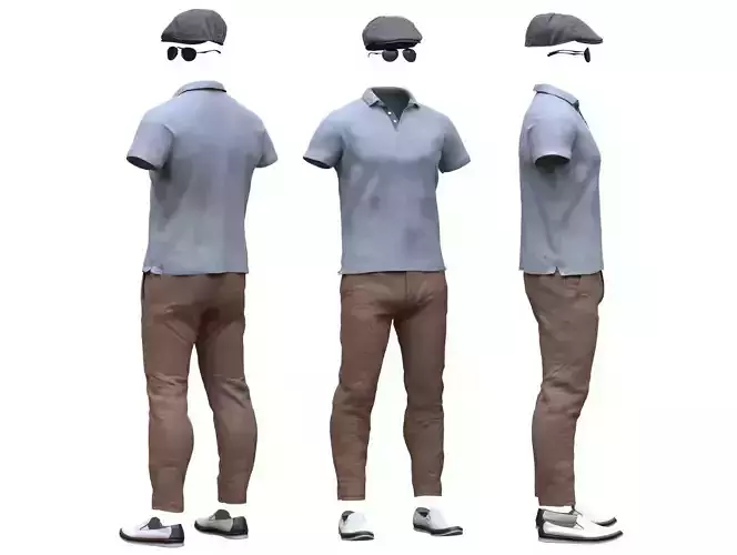Male Casual Outfit 4 Low-poly 3D model