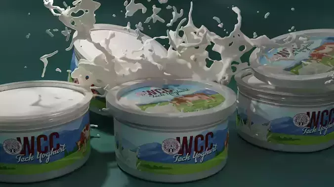 Premium Yogurt 3D Model and Animated Simulation