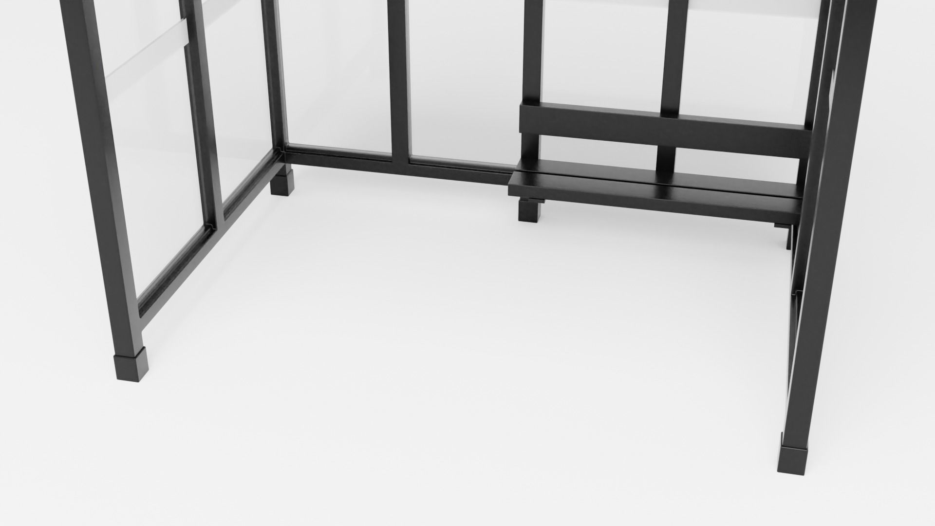 Bus Stop Shelter 1 Low-poly 3D model_7